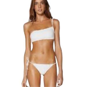 VIX Swimwear Scales One Shoulder Bikini Top Off White Womens Size 8